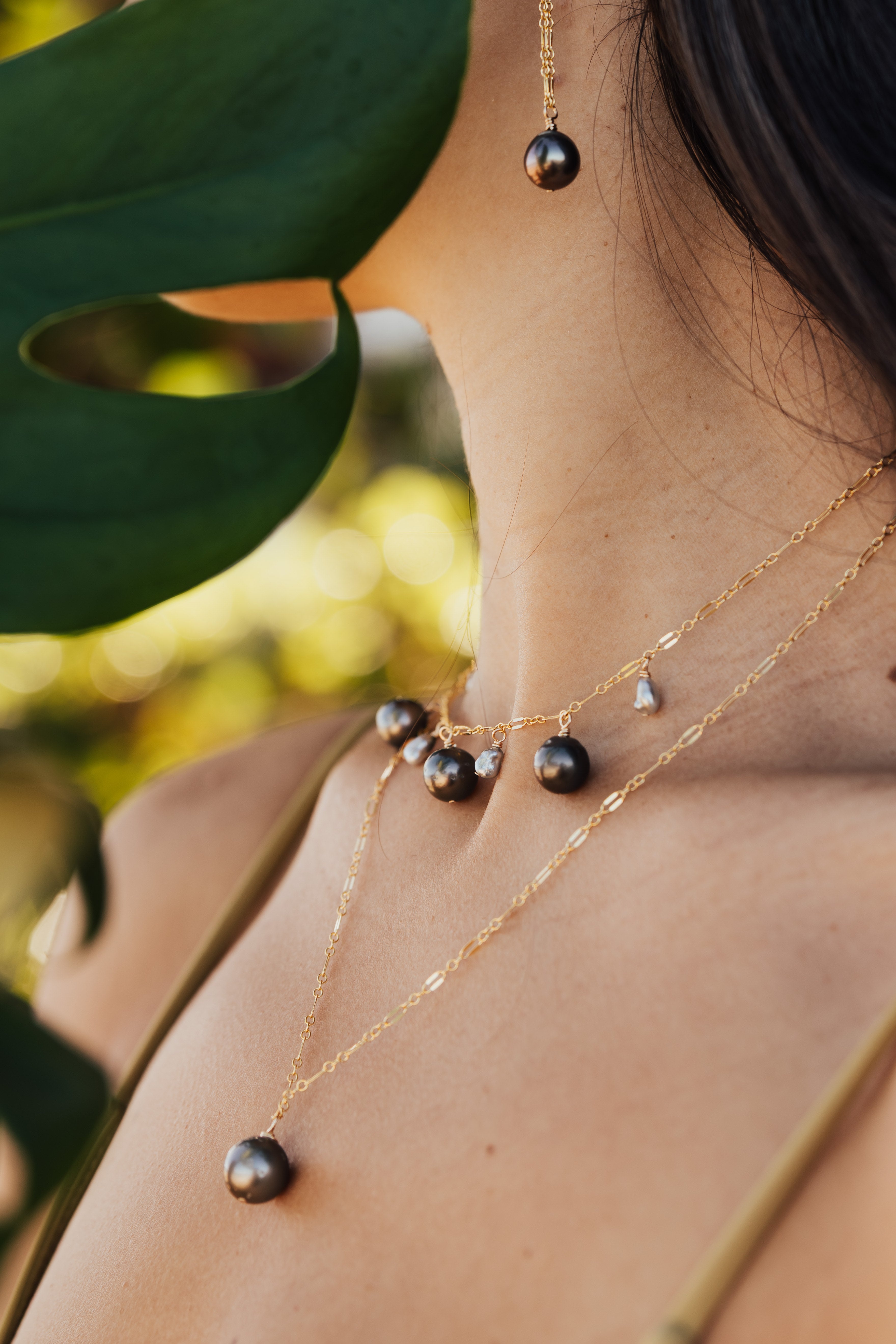 Tahitian Keshi Charm Necklace