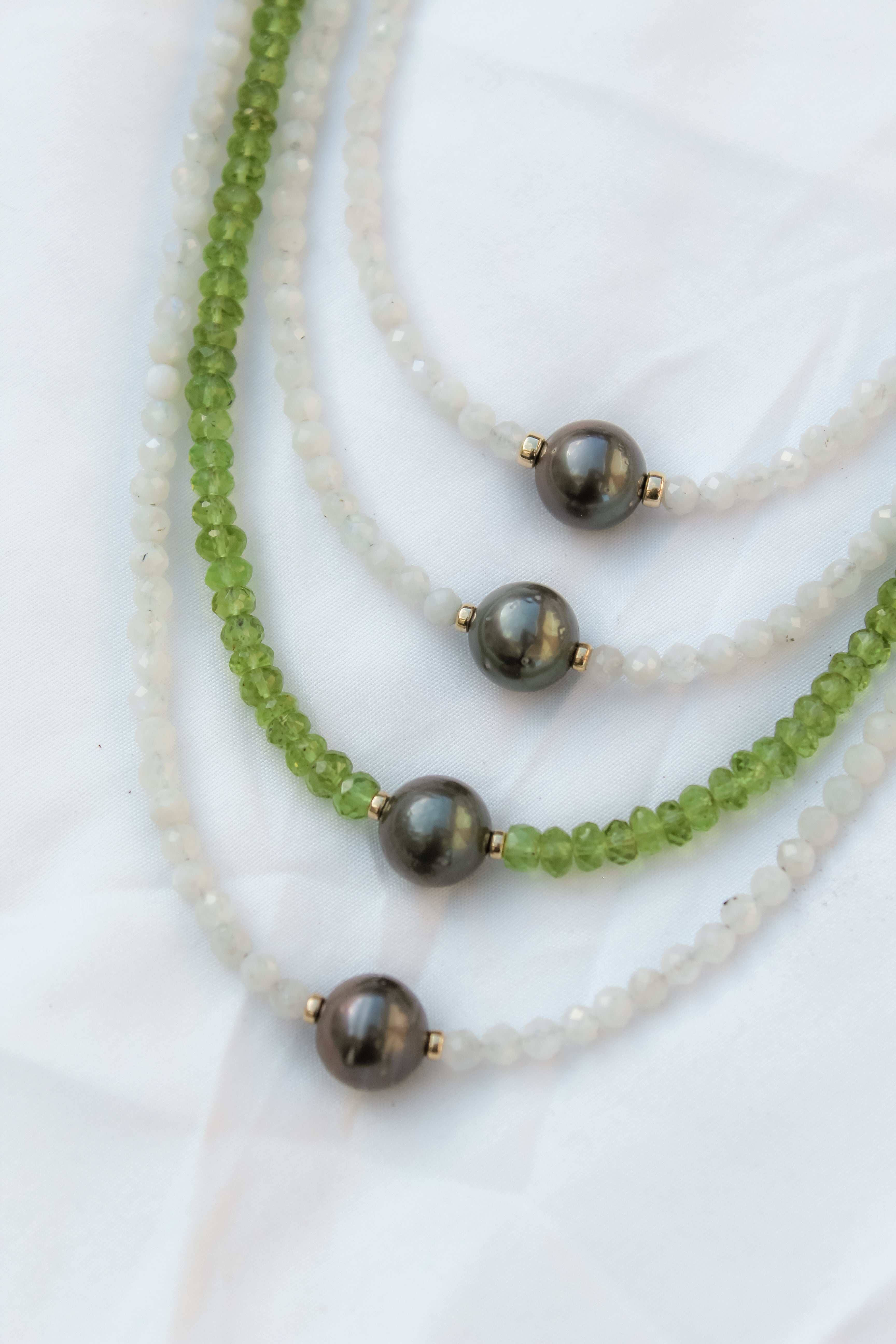 Gemstone + Tahitian Pearl Necklace