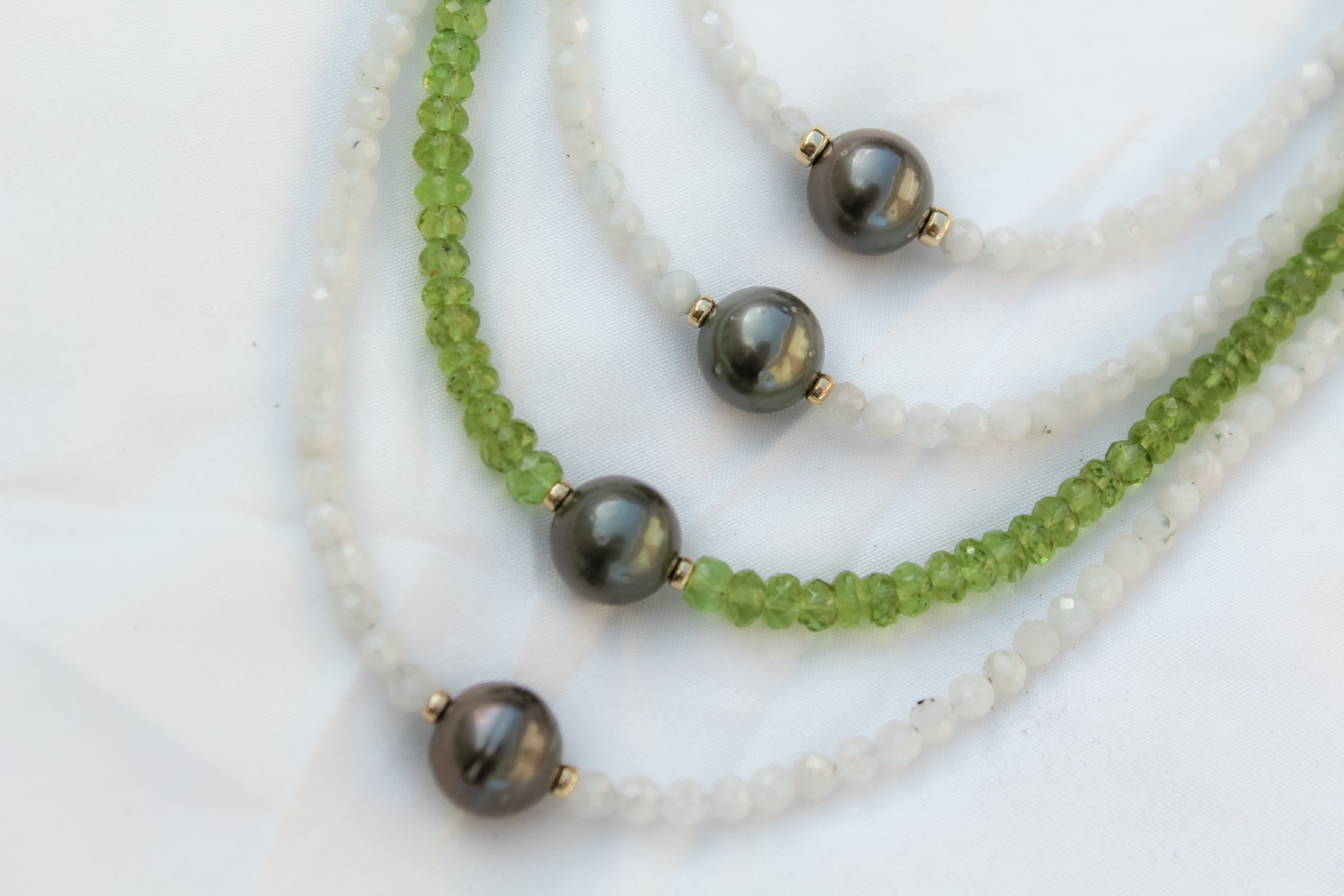 Gemstone + Tahitian Pearl Necklace