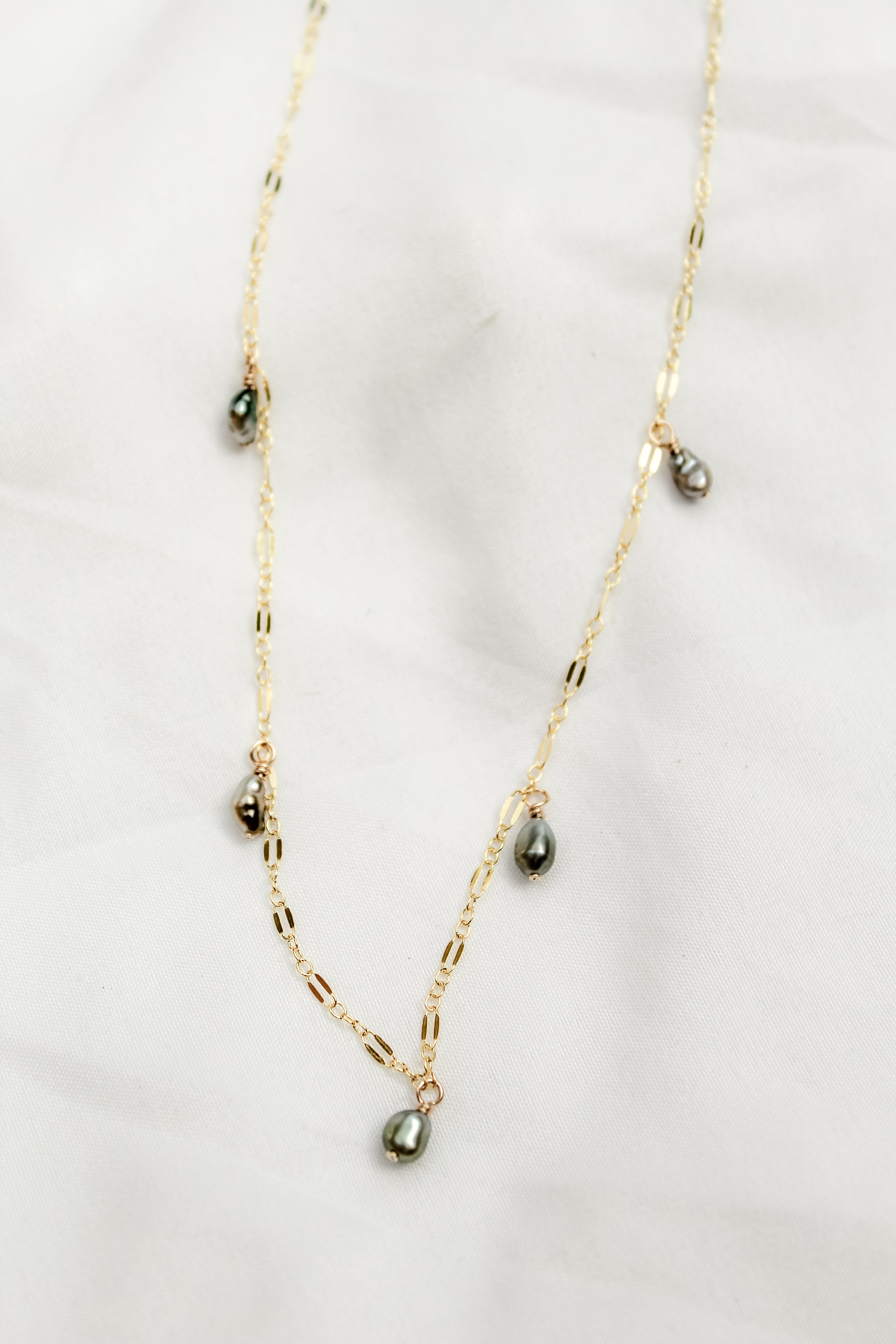 ʻElima Tahitian Keshi Charm Necklace