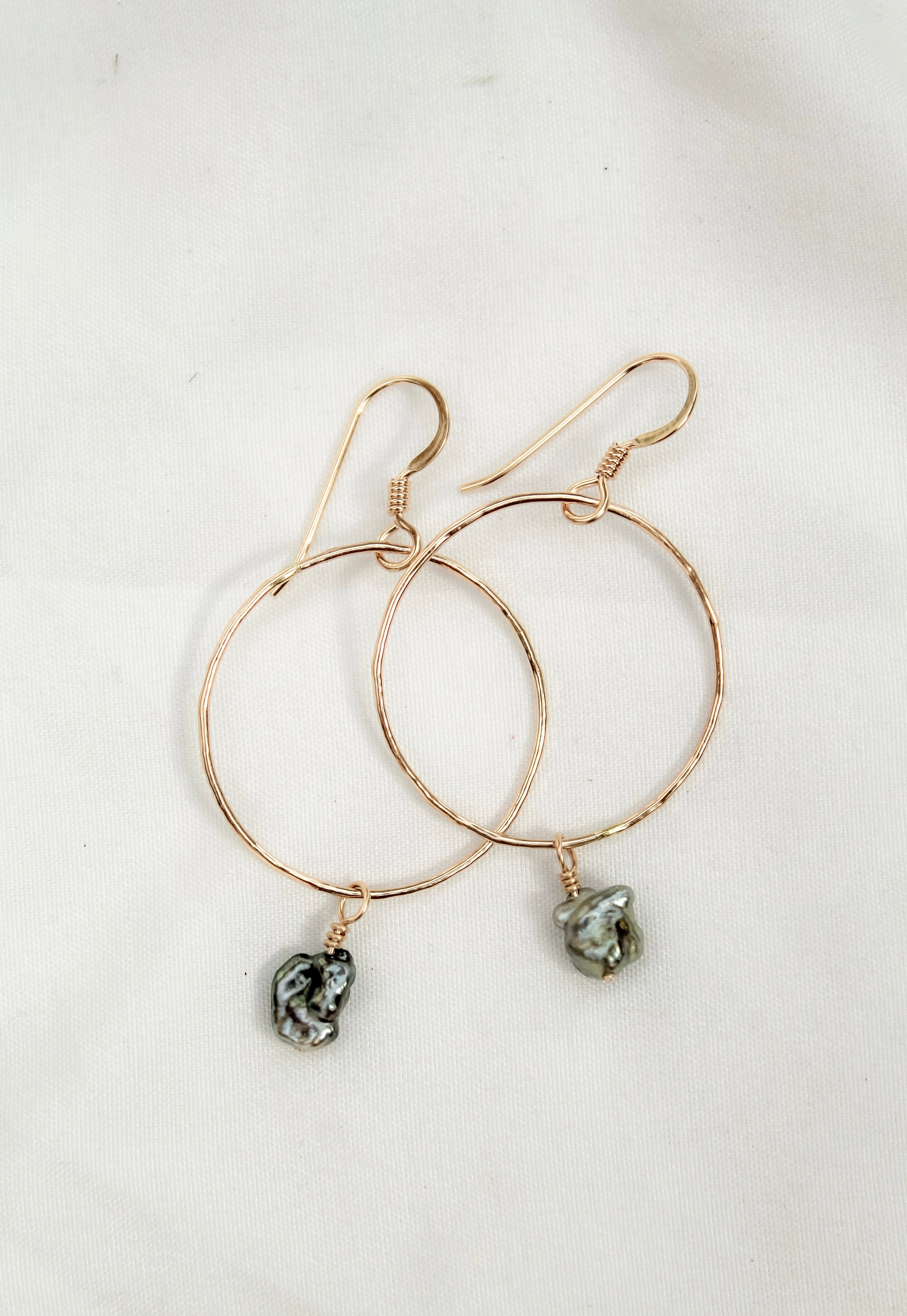 Tahitian Keshi Hoops